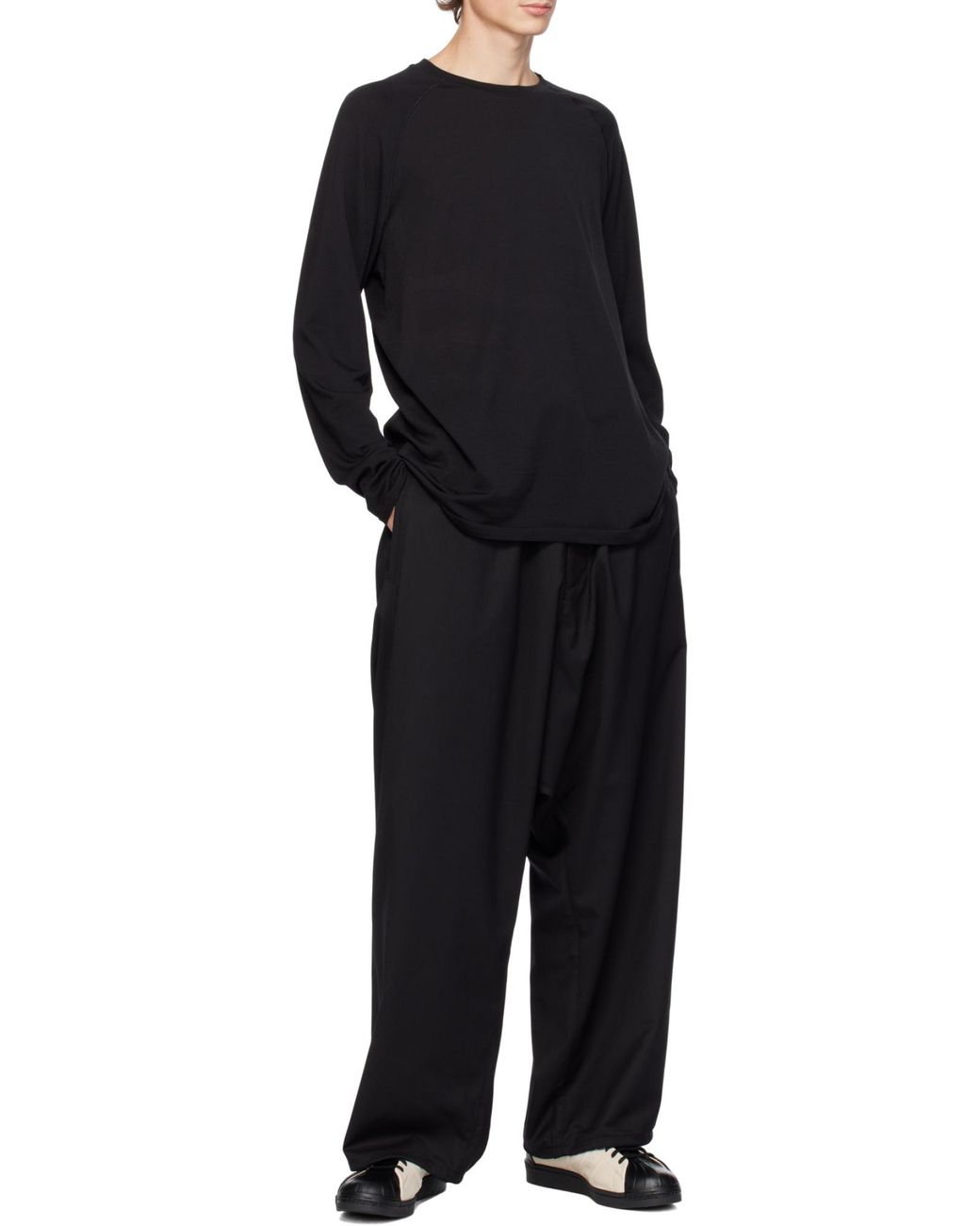Y-3 Black M Run Knit Long-Sleeved Sweater for men