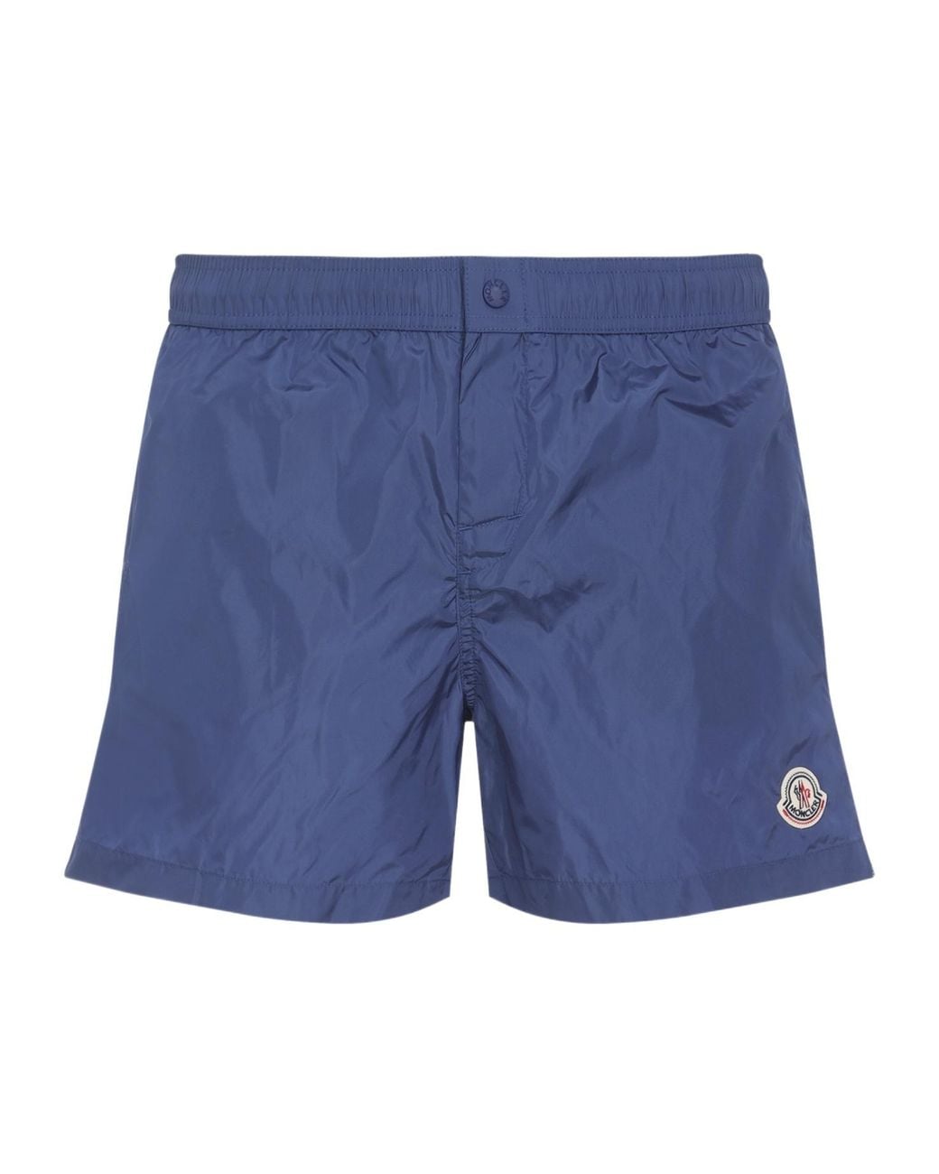 Moncler Blue ロゴパッチ スイムショーツ for men