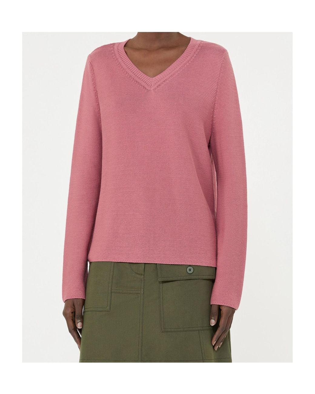 Weekend by Maxmara Pink Ago V-Neck Long-Sleeved Jumper
