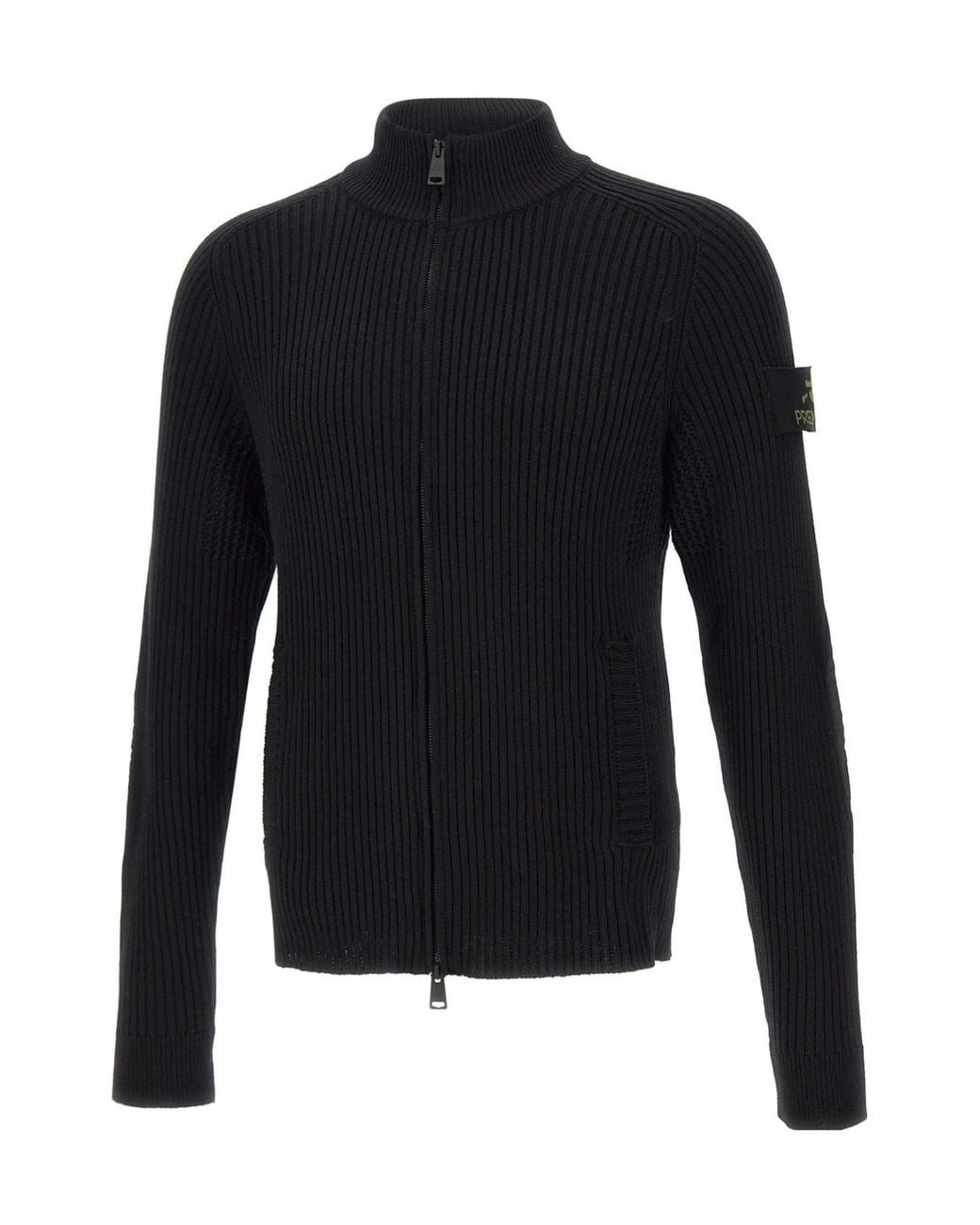 Premiata Blue Ribbed Zip-Up Cardigan for men