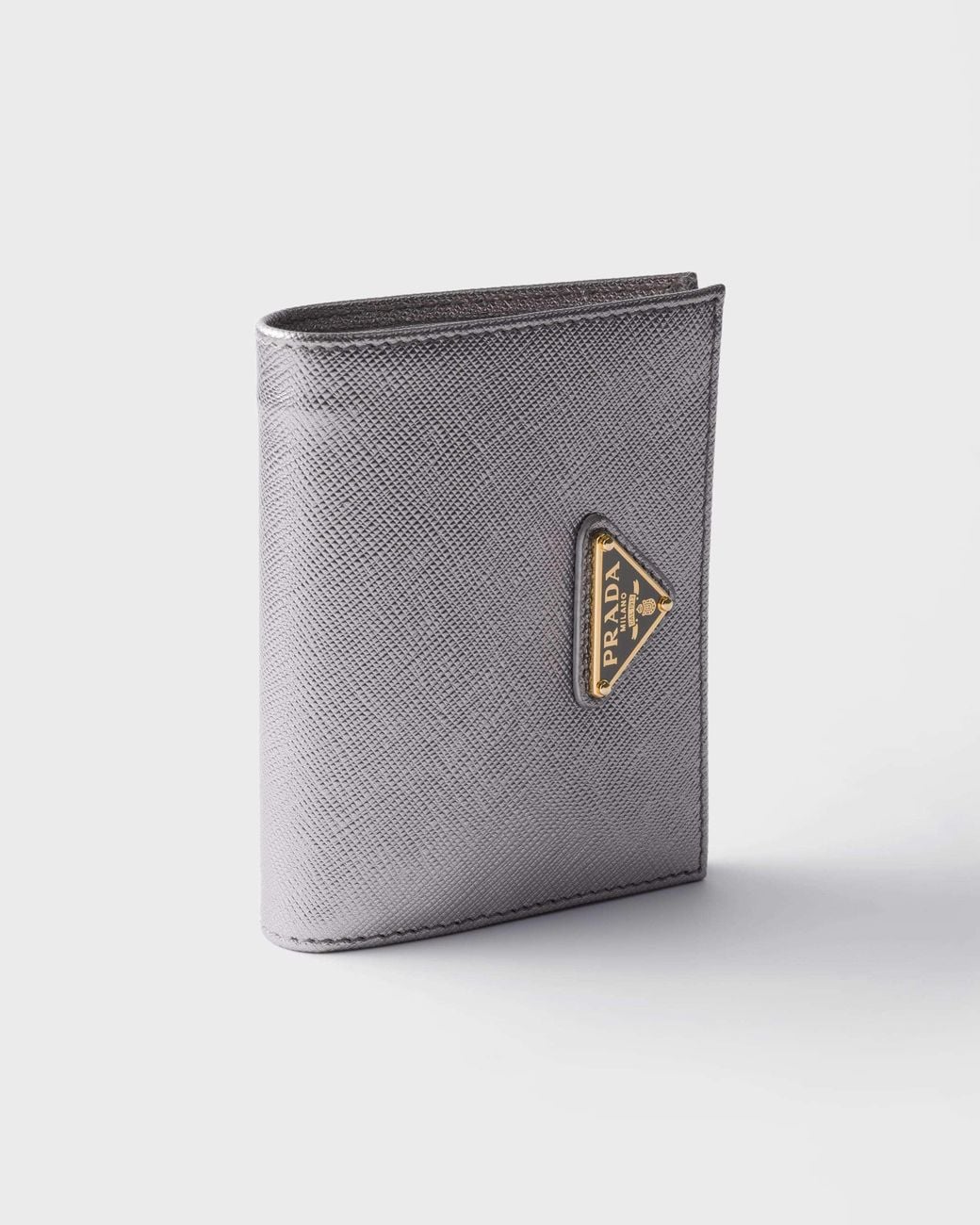 Prada Gray Small Saffiano Leather Wallet