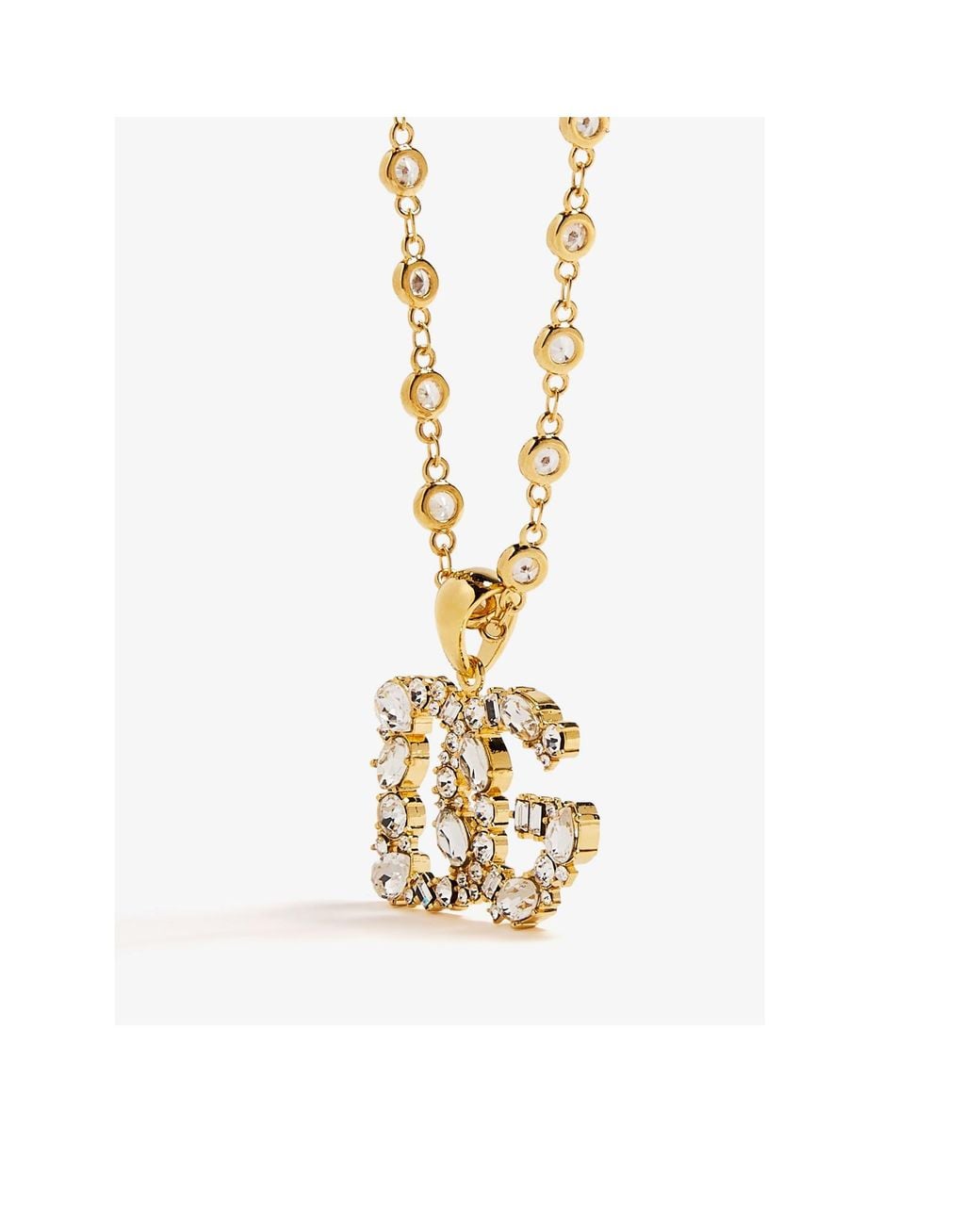 Dolce & Gabbana White Dg Embellished Necklace