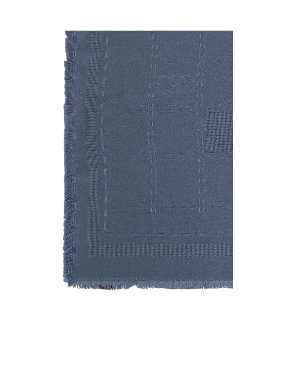 Ferragamo Blue Ferragamo Logo Jacquard Knitted Scarf