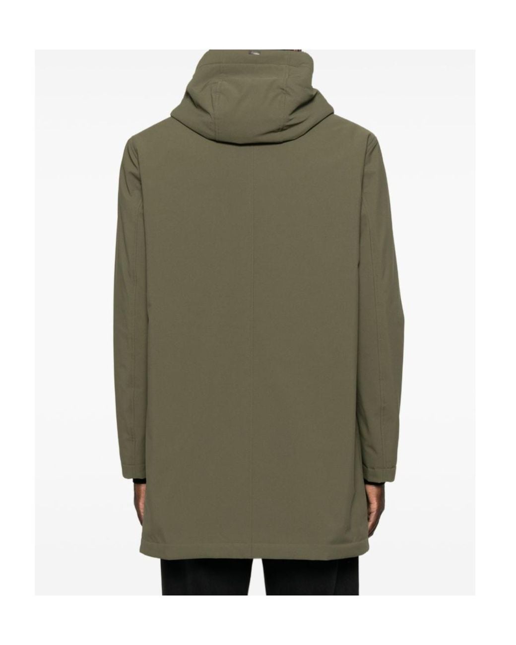 Herno Green Long-Sleeve Hooded Padded Jacket for men