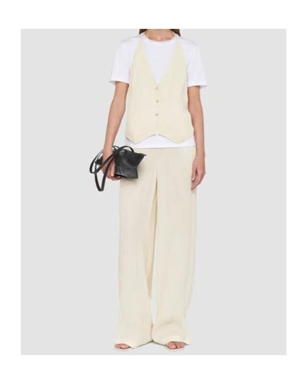 Joseph White Mawn Plissé-Jacquard Wide-Leg Pants