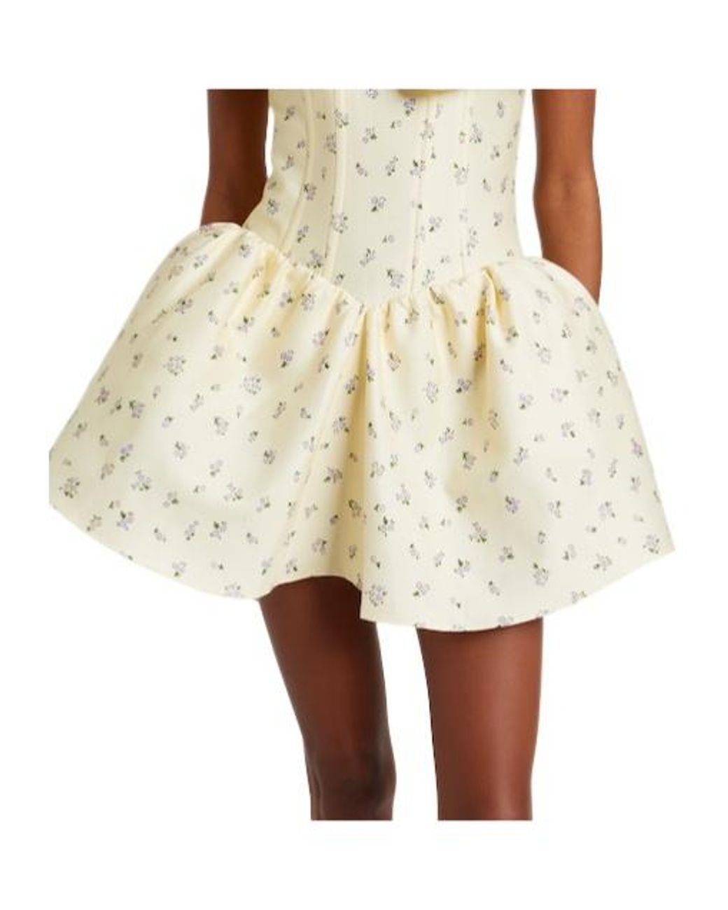 ShuShu/Tong Natural Floral Off-Shoulder Cotton And Silk Corset Dress