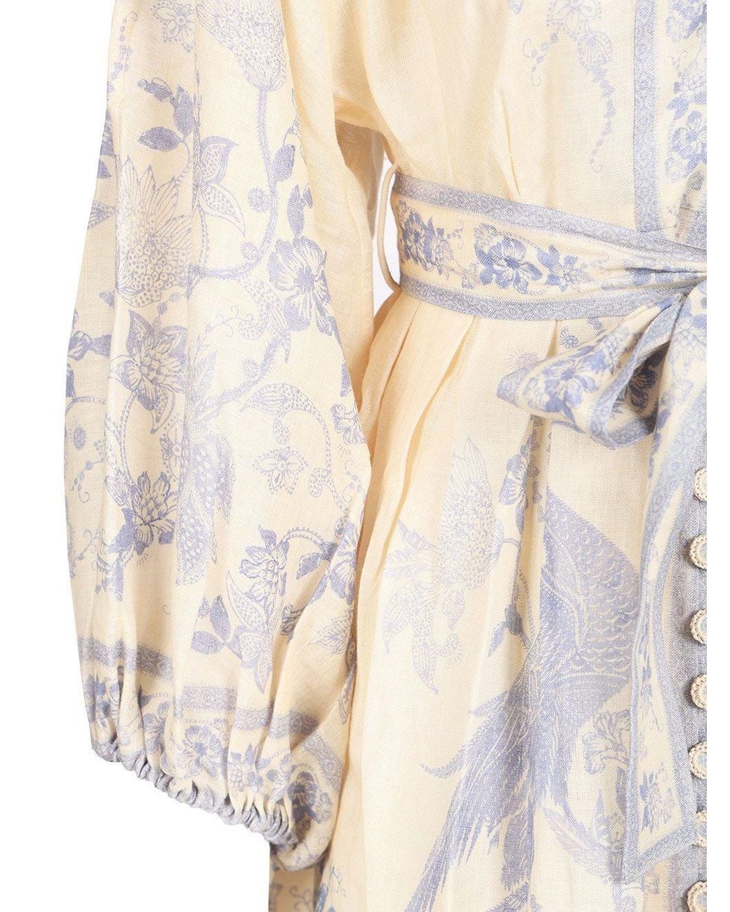 Zimmermann Natural Indra Plunge Mini Dress