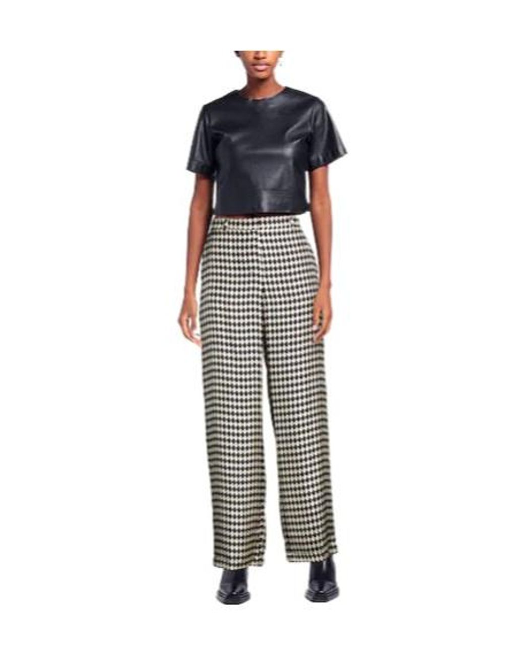 Max Mara White Two-Tone Loose-Fit Trousers