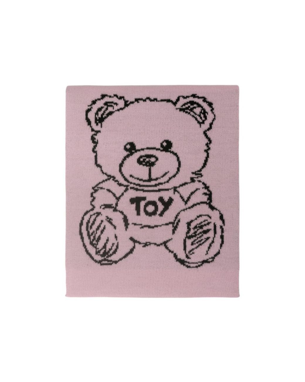 Moschino Pink Teddy Bear Pattern Scarf for men