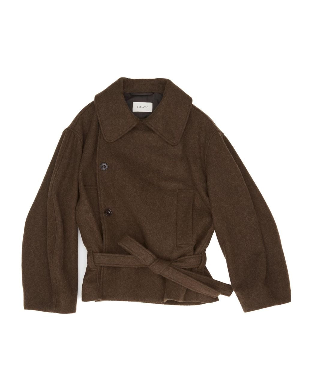 Lemaire Brown Short Wrap Coat