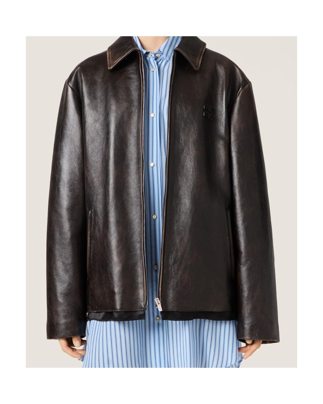 Miu Miu Black Nappa Leather Jacket