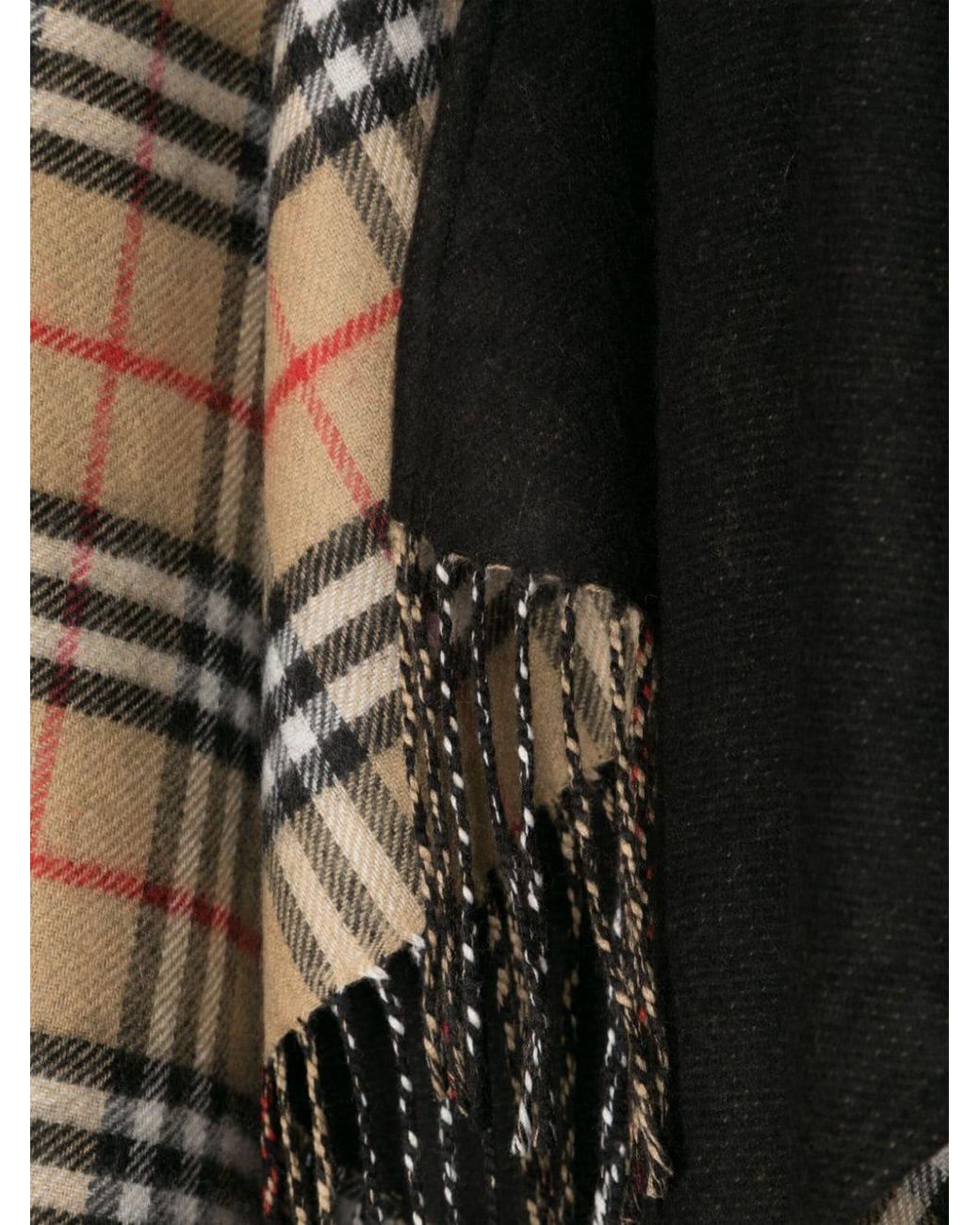 Burberry Black Fringed-Edge Reversible Cape