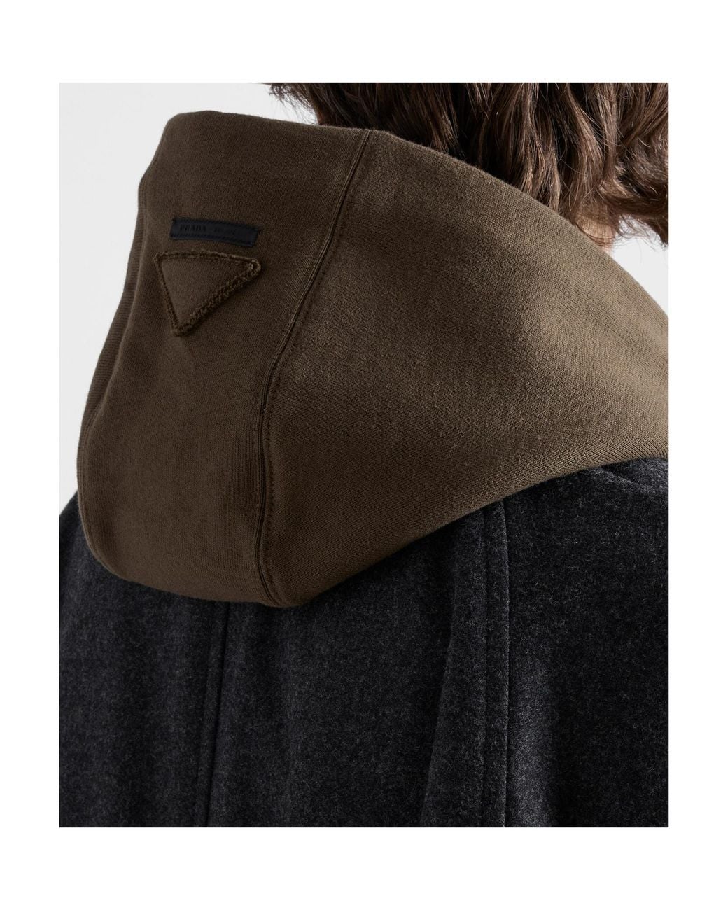 Prada Green Cotton Fleece Hoodie for men