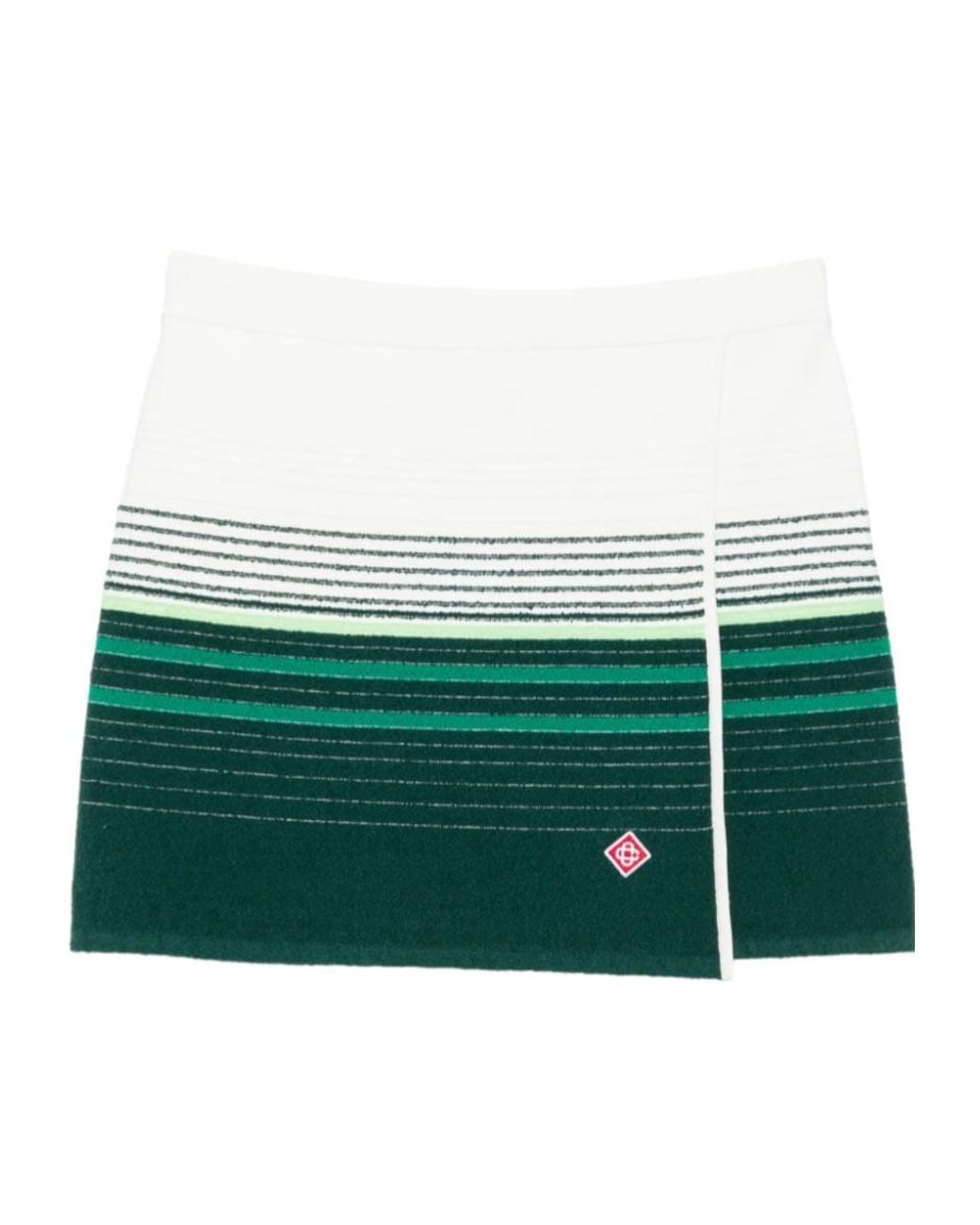 Casablanca Green Striped Wrap Mini Skirt