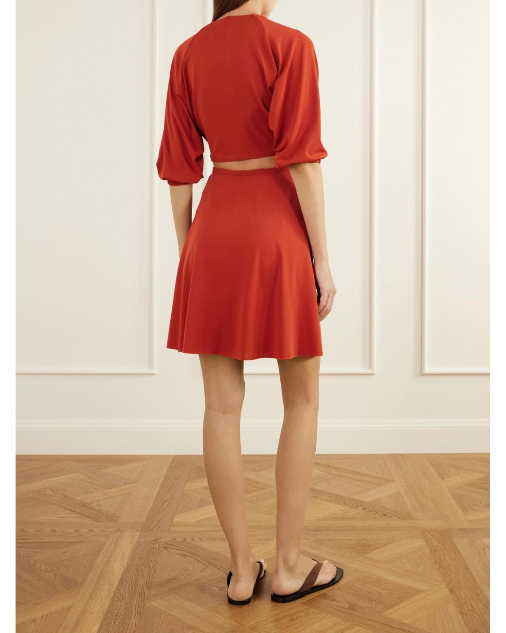 Eres Red Cut-Out Stretch-Jersey Mini Dress