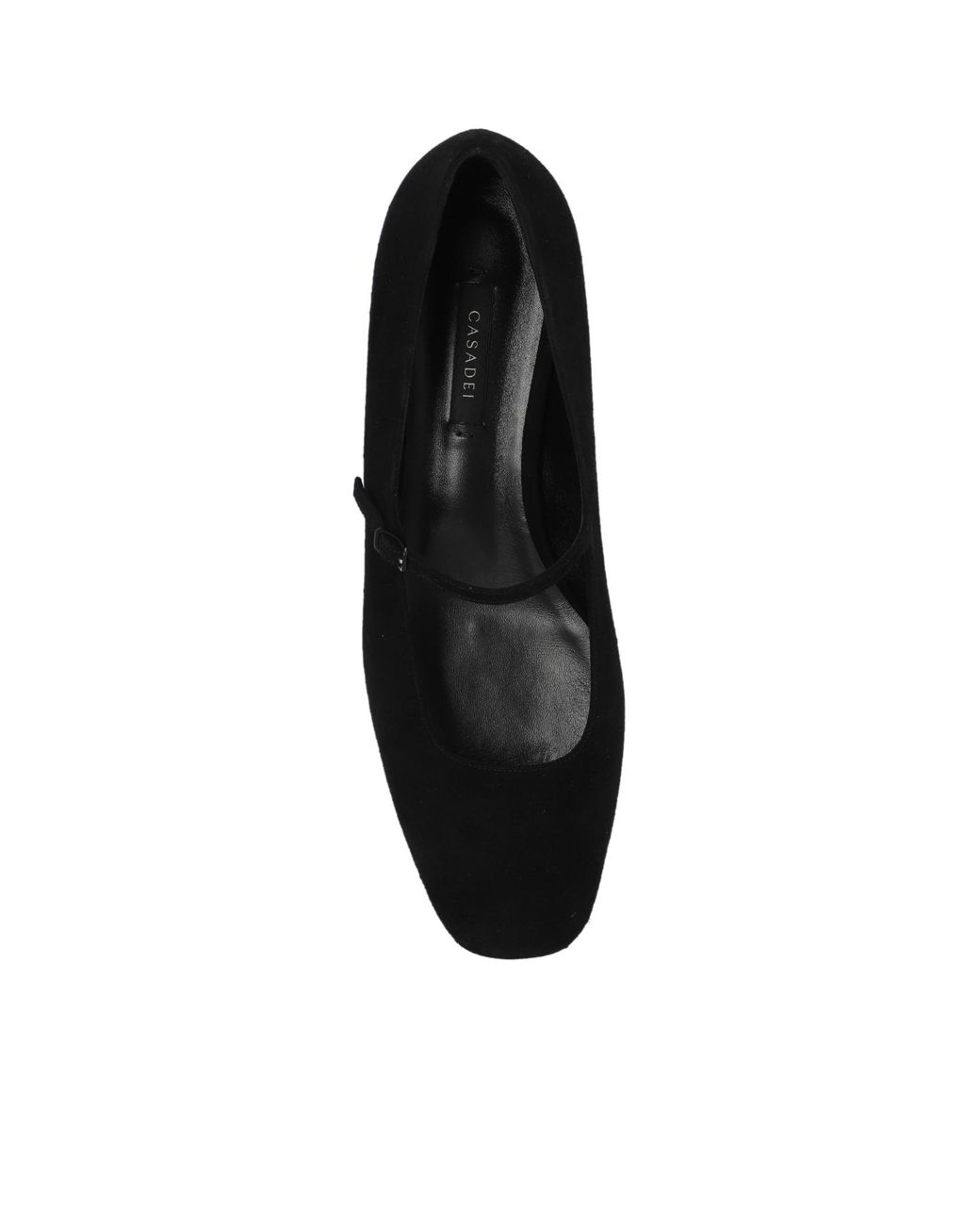 Casadei Black Buckle Square Toe Strapped Pumps