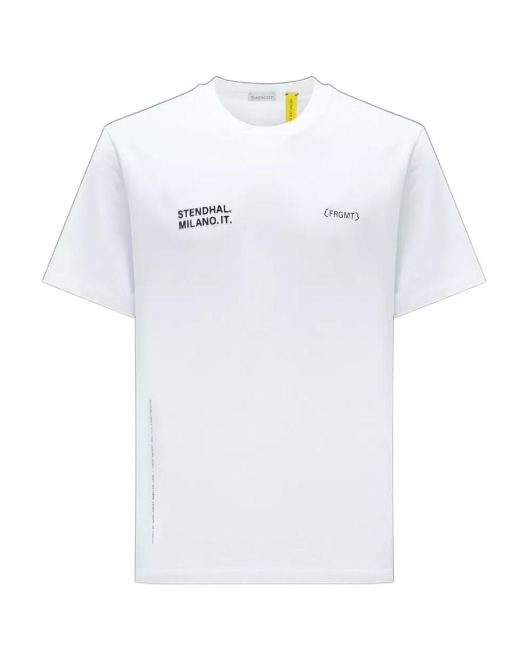 Moncler White Logo Motif T-Shirt for men