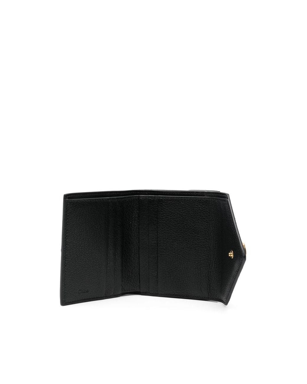 Chloé Black Chloé Foldover Logo Wallet