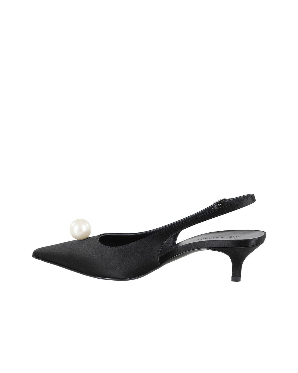 Magda Butrym Black Magda Burtym Embellished Slingback Satin Pumps