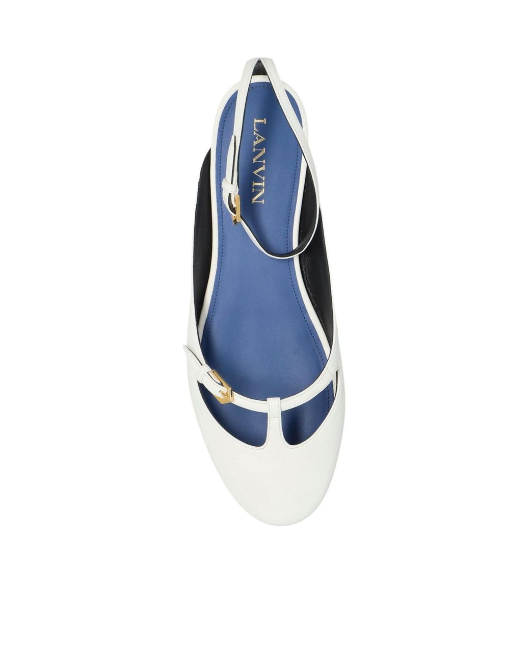 Lanvin White Mary Jane Ballet Flats