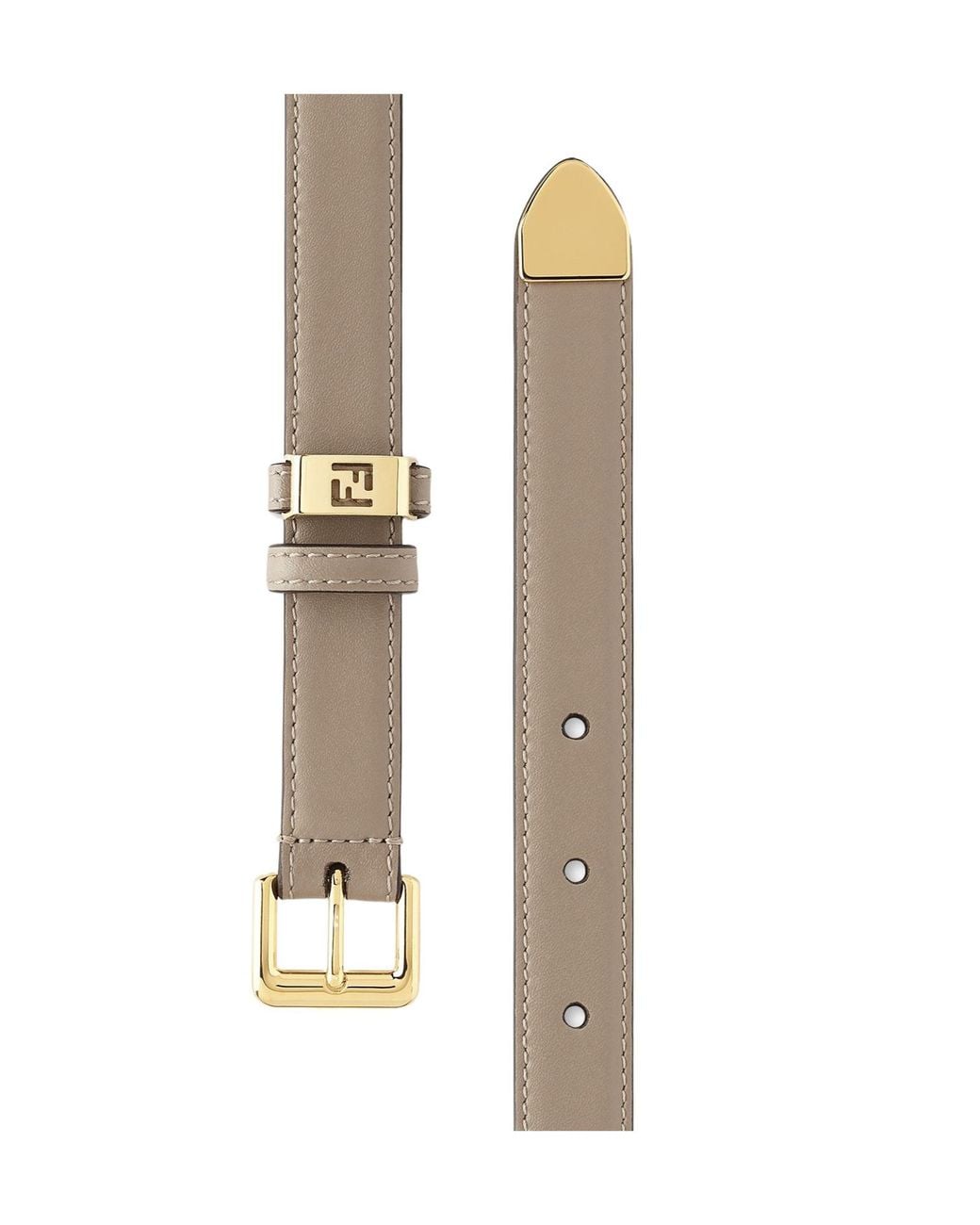 Fendi White Dove Leather Belt