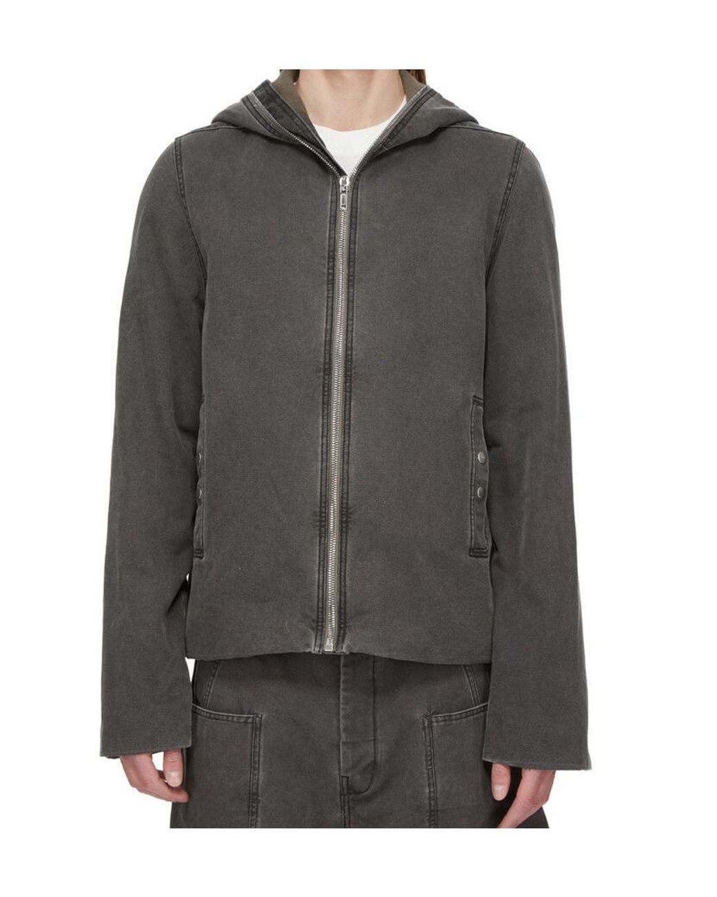 Rick Owens Black Gimp Zipfront Jacket for men