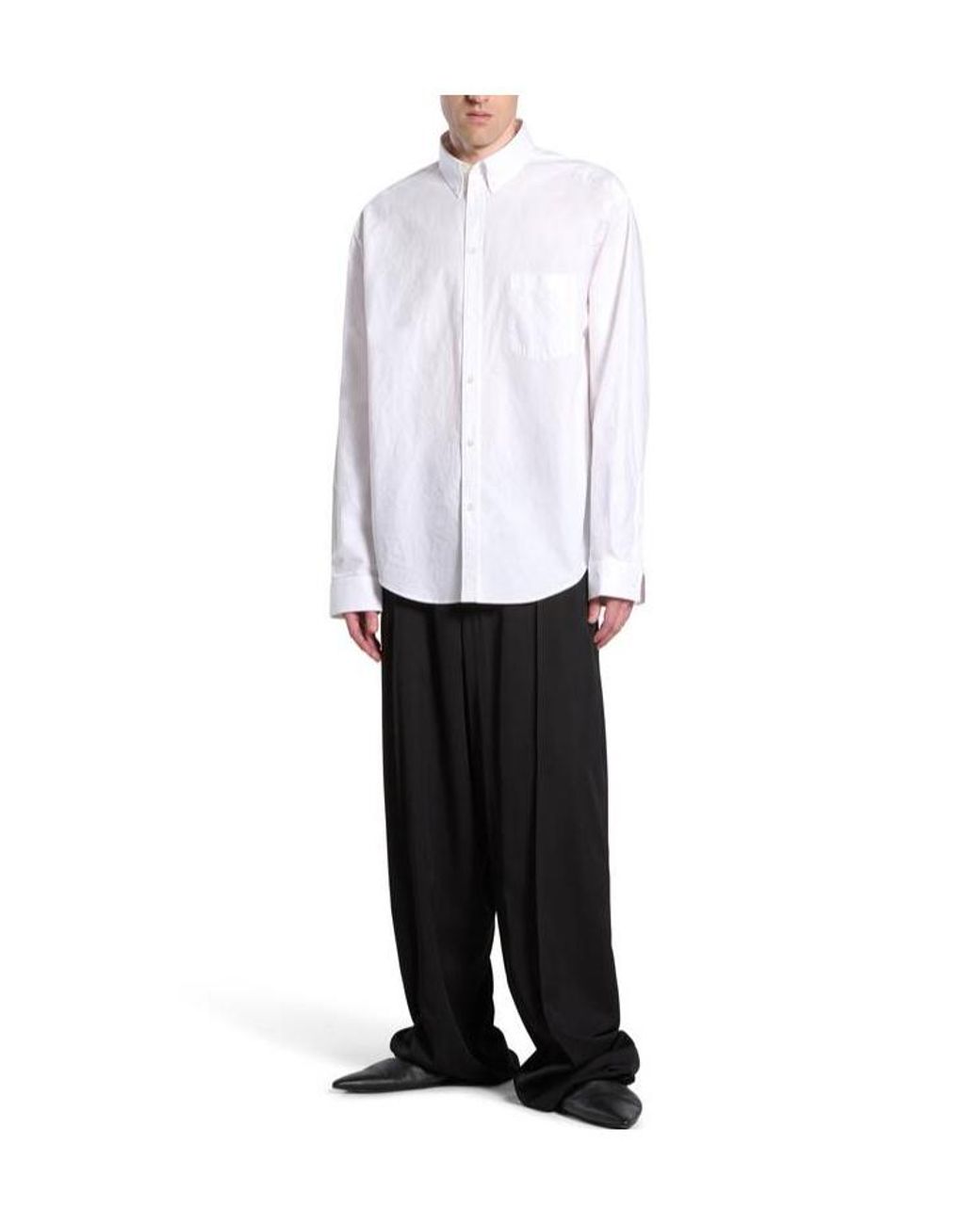 Balenciaga White Political Stencil Large Fit Shirt for men