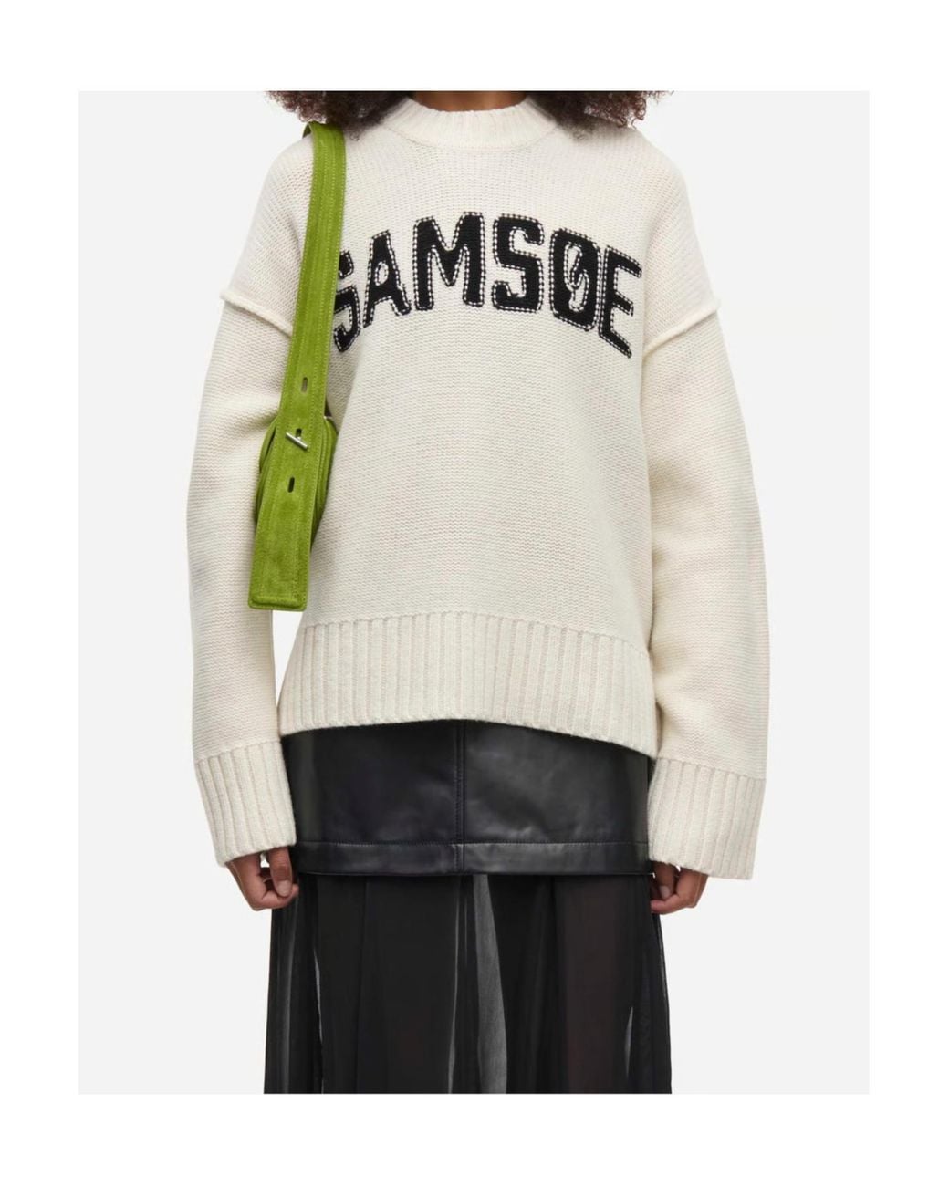 Samsøe & Samsøe White Samsøe Samsøe Logo Knitted Sweater