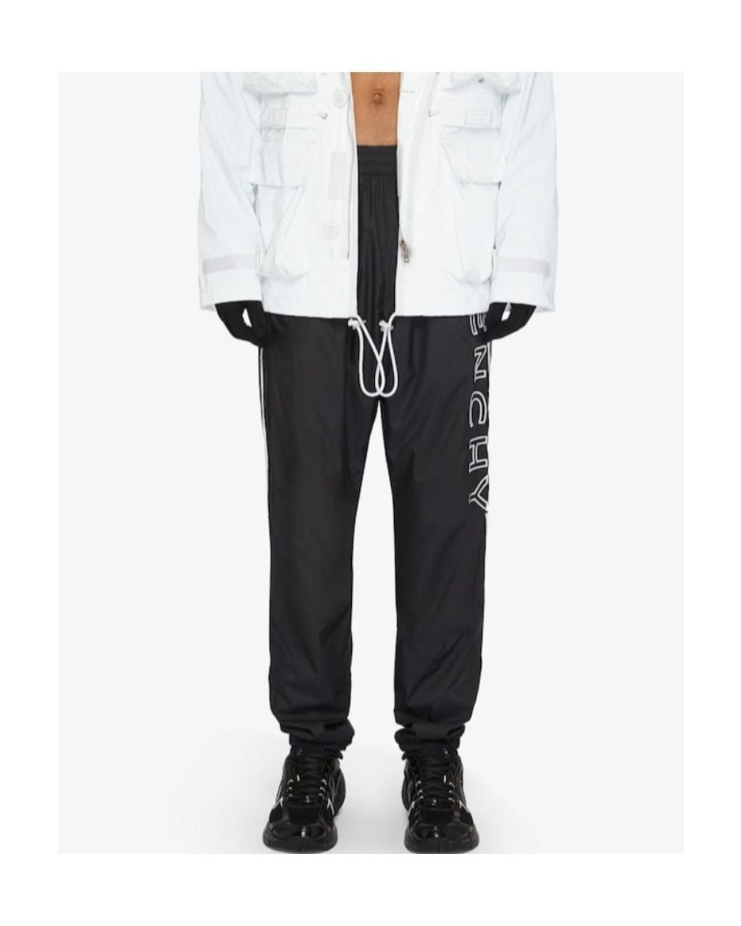 Givenchy Black Logo Embroidered Track Pants for men