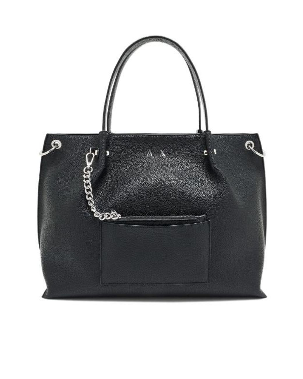 ARMANI EXCHANGE Black Technical Shopper Bag