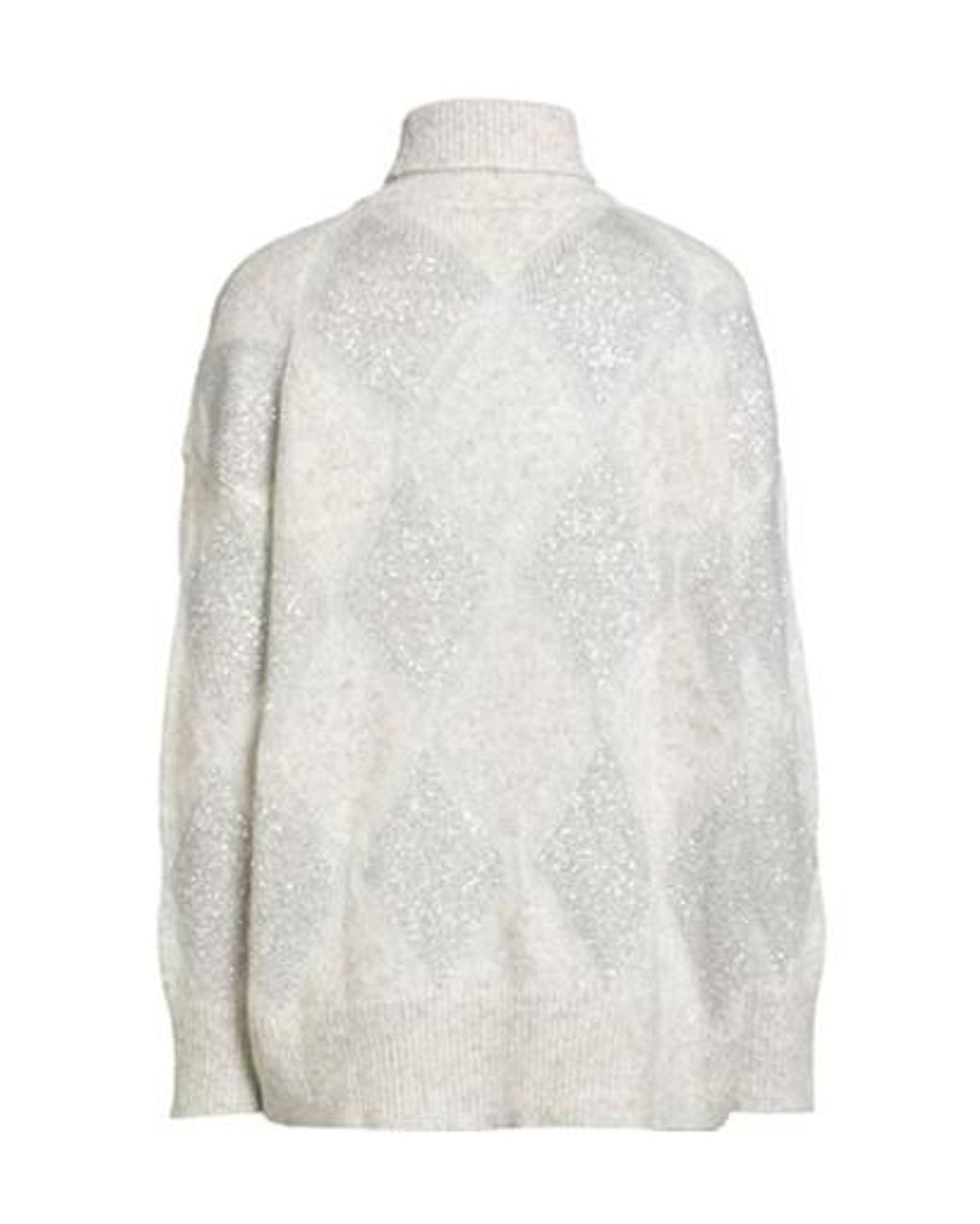 Brunello Cucinelli White Lightweight Long-Sleeve Knit Sweater