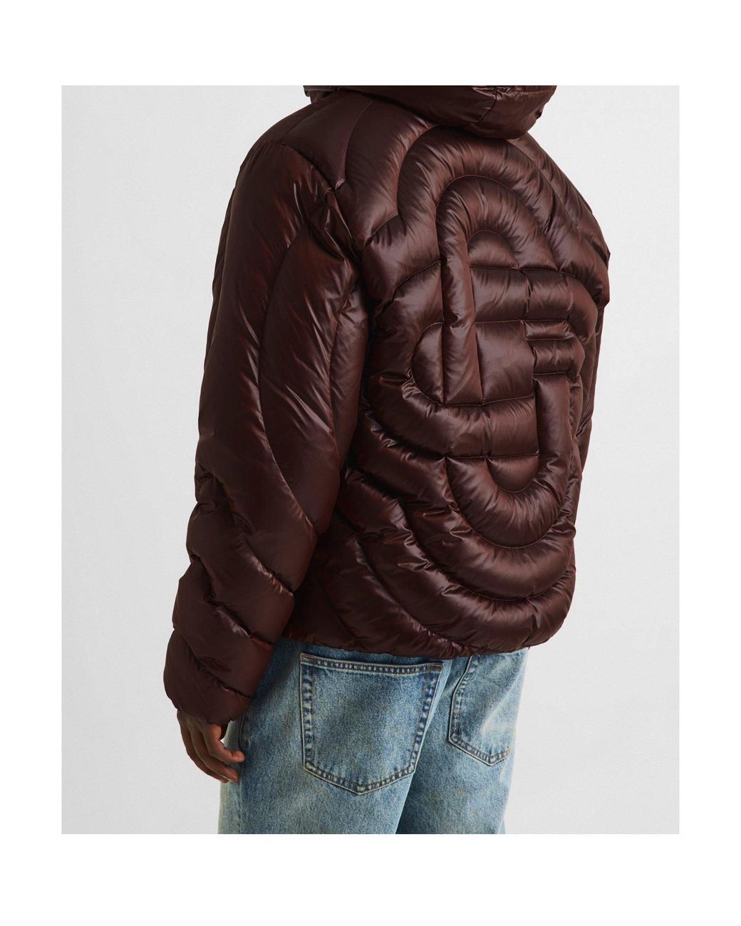 Casablanca Brown Quilted Zippered Padded Jacket for men