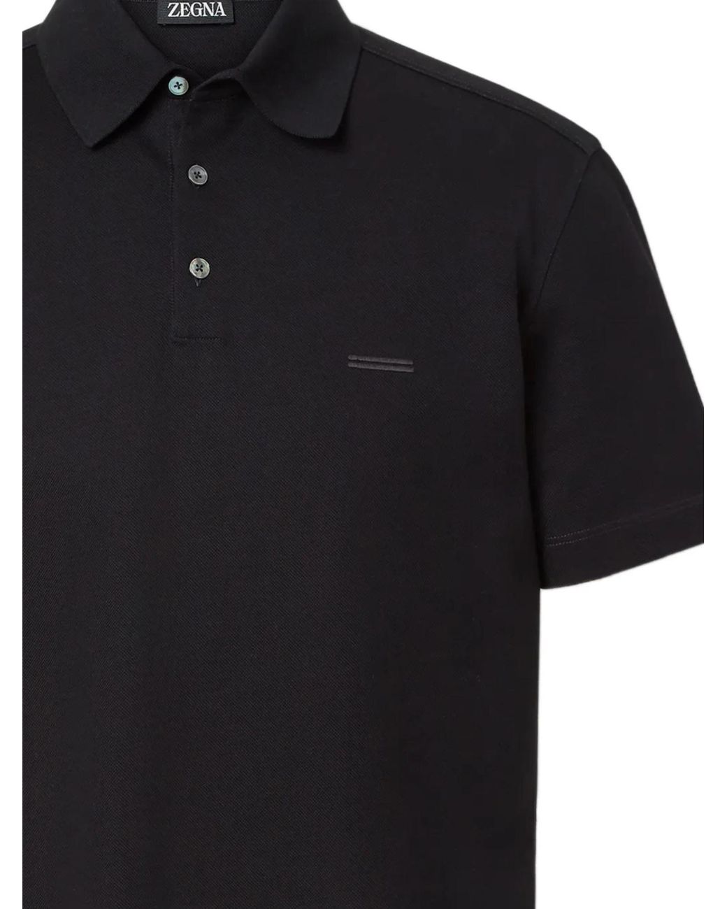 Zegna Black Classic Short-Sleeve Polo Shirt for men