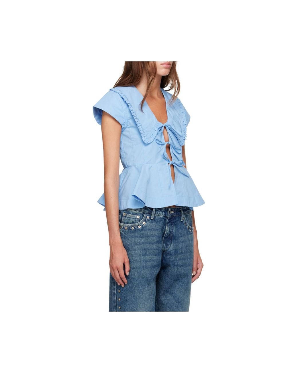 Ganni Blue Blouse