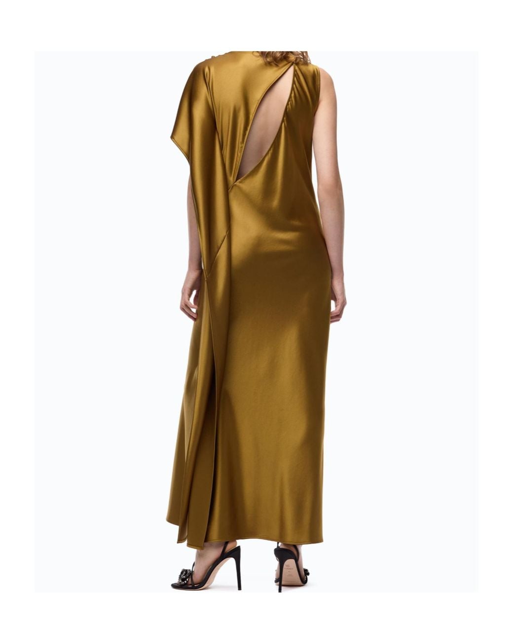 Pinko Metallic Draped Cutout-Detail Dress