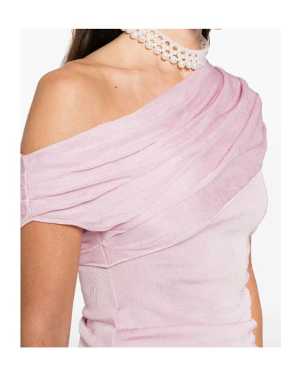 Self-Portrait Pink Draped Gathered Midi Dress