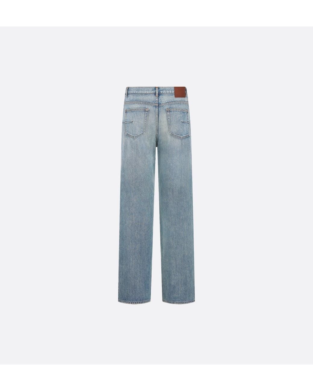 Dior Blue Homme Logo Patch Straight-Leg Jeans for men