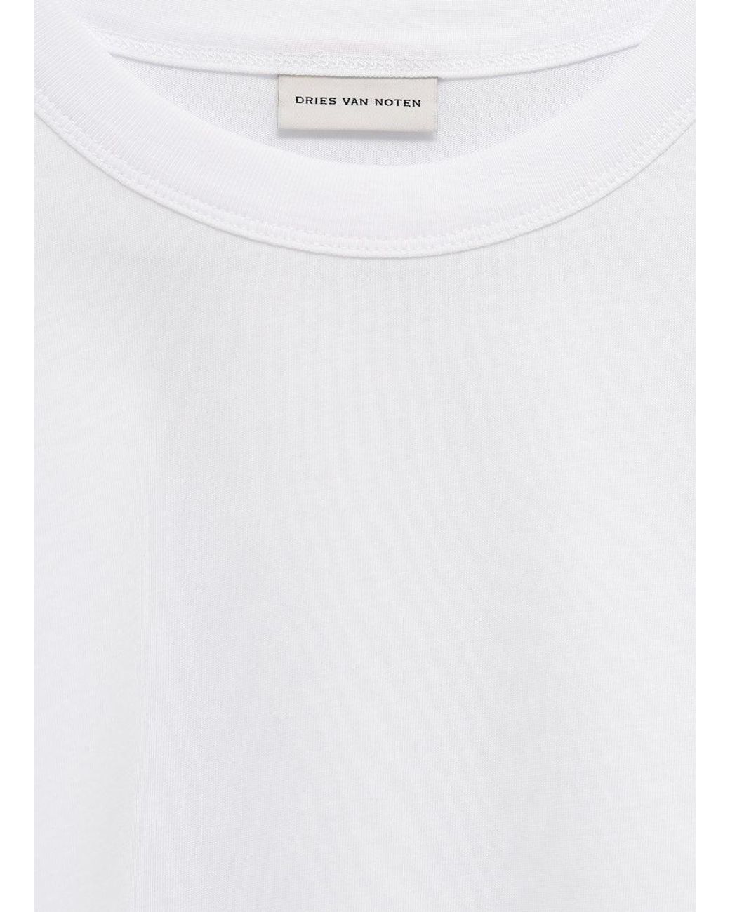Dries Van Noten White Crew Neck Short-Sleeved T-Shirt