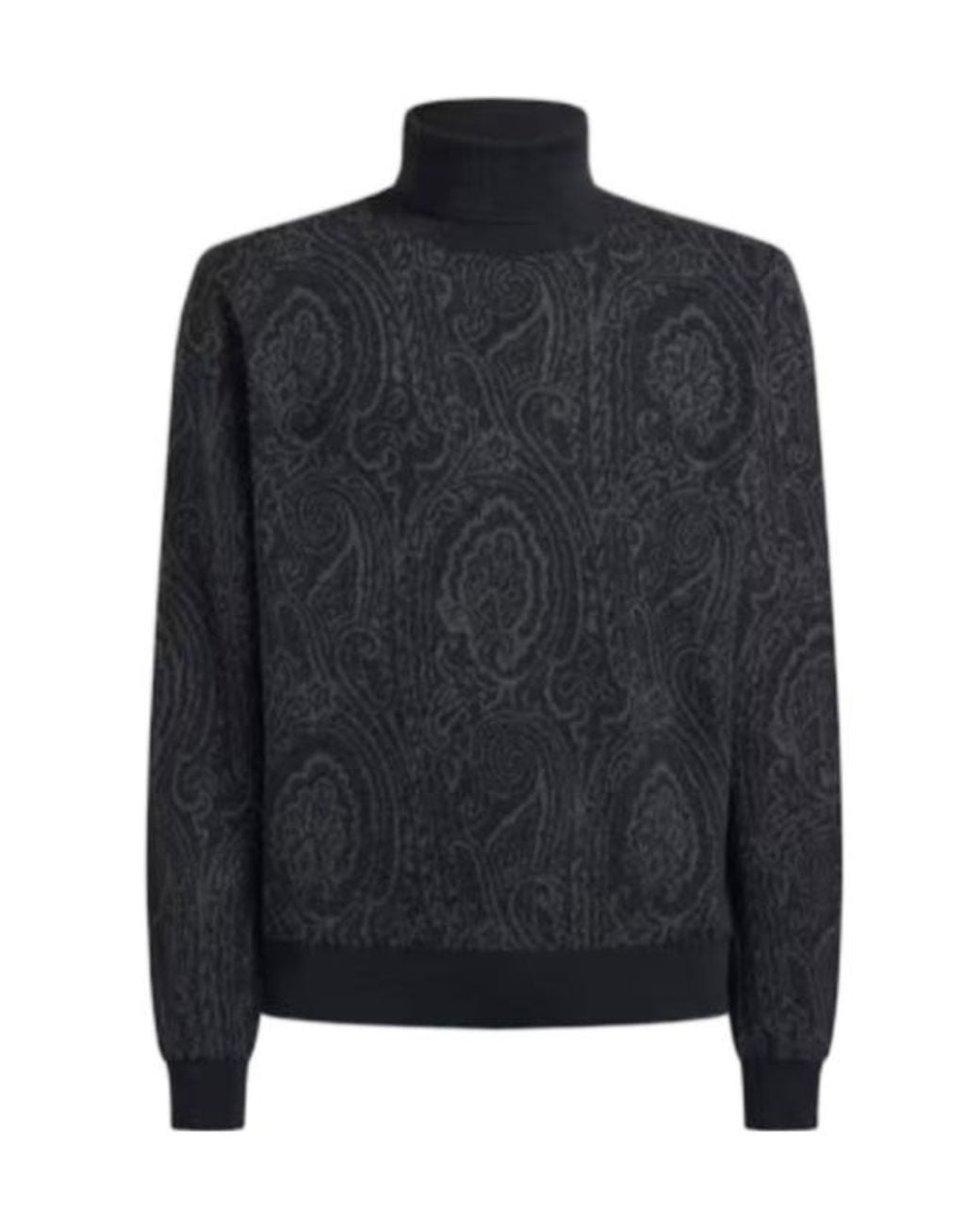 Etro Blue Roma Paisley Turtleneck Knitted Sweater for men
