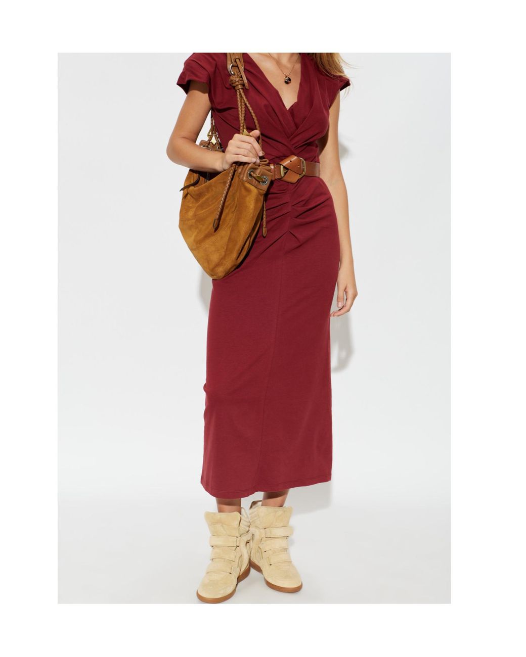 Isabel Marant Red Short-Sleeved Dress