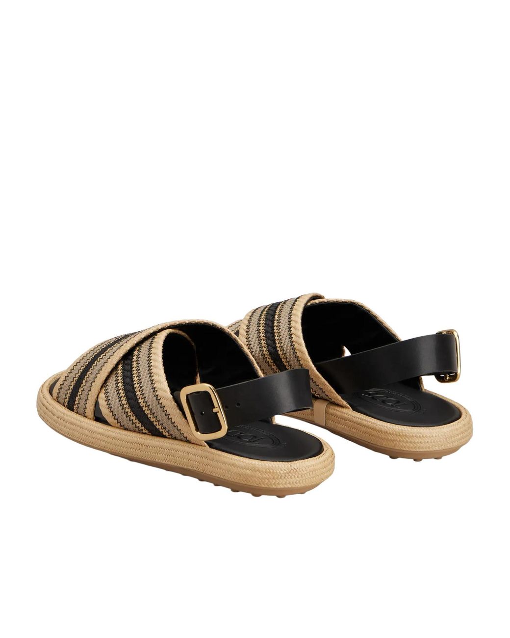 Tod's Brown Two-Tone Woven Sandals