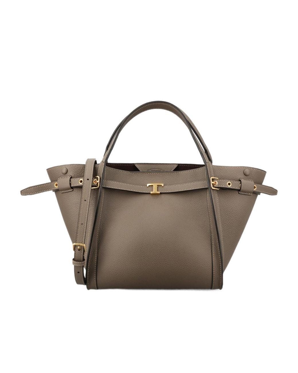 Tod's Brown T-Plaque Top Handle Bag