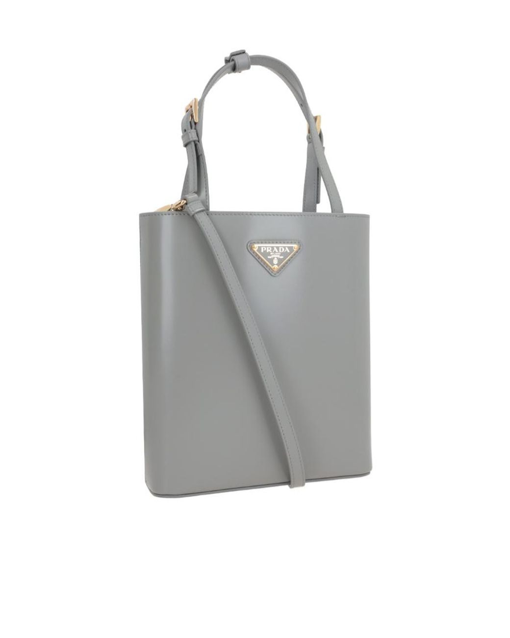 Prada Gray Logo Shoulder Bag
