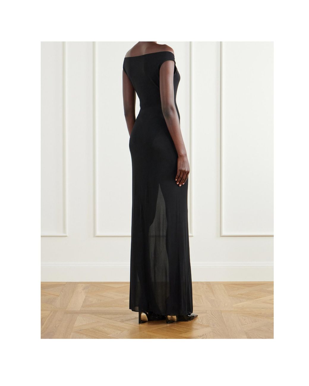 Alaïa Black Draped Knit Dress