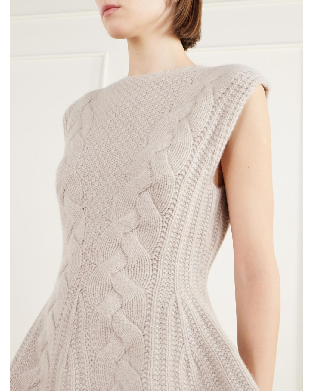 Lisa Yang Natural Cable-Knit Cashmere Top