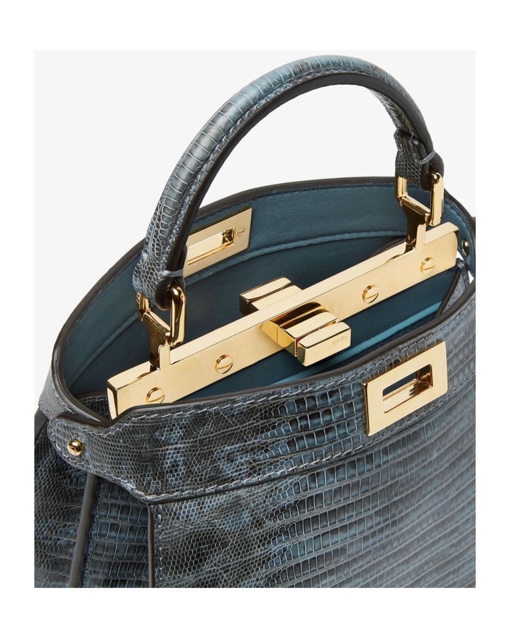 Fendi Blue Peekaboo Iseeu Petite Shoulder Bag