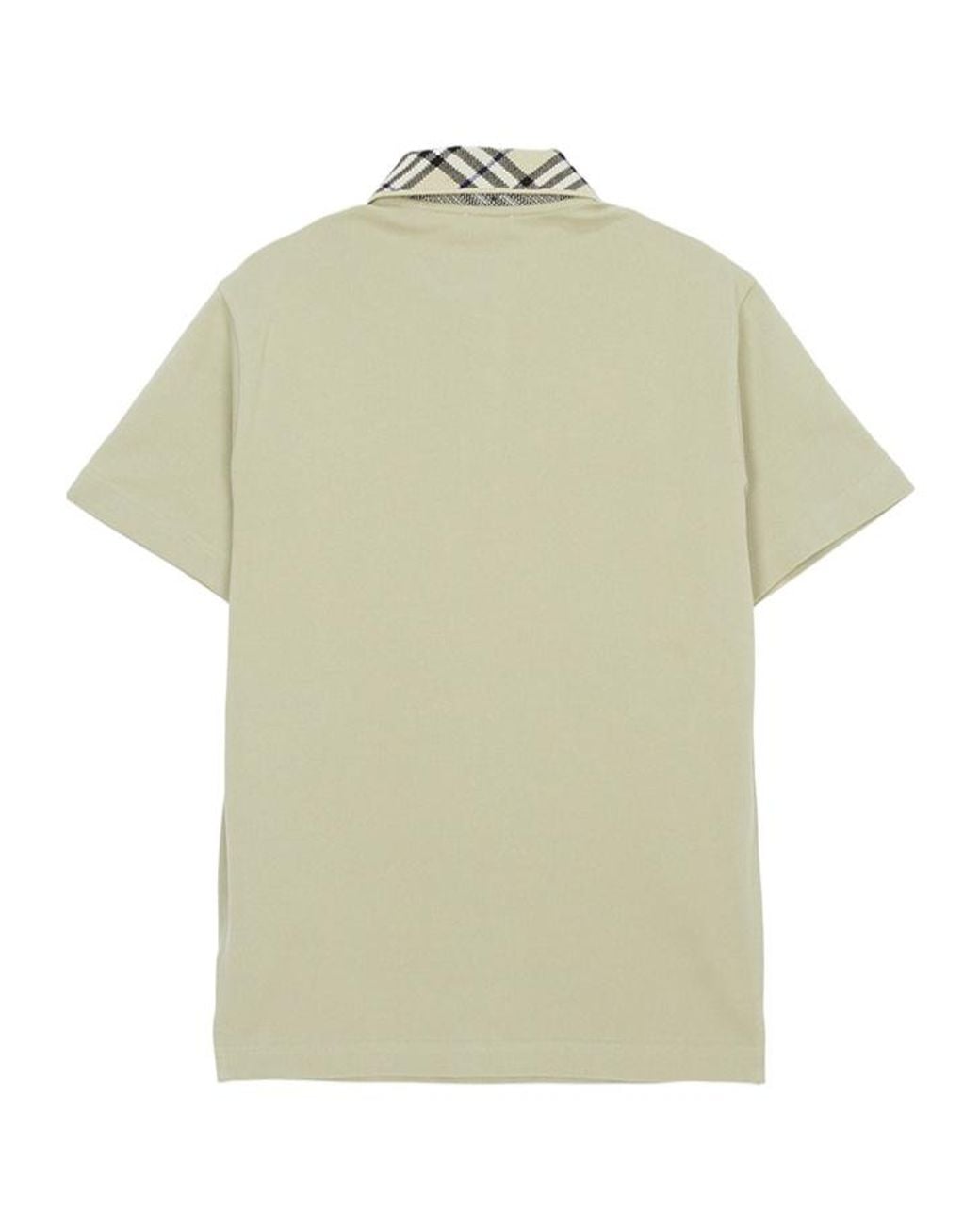 Burberry Green Check Collar Short Sleeved Polo Shirt for men