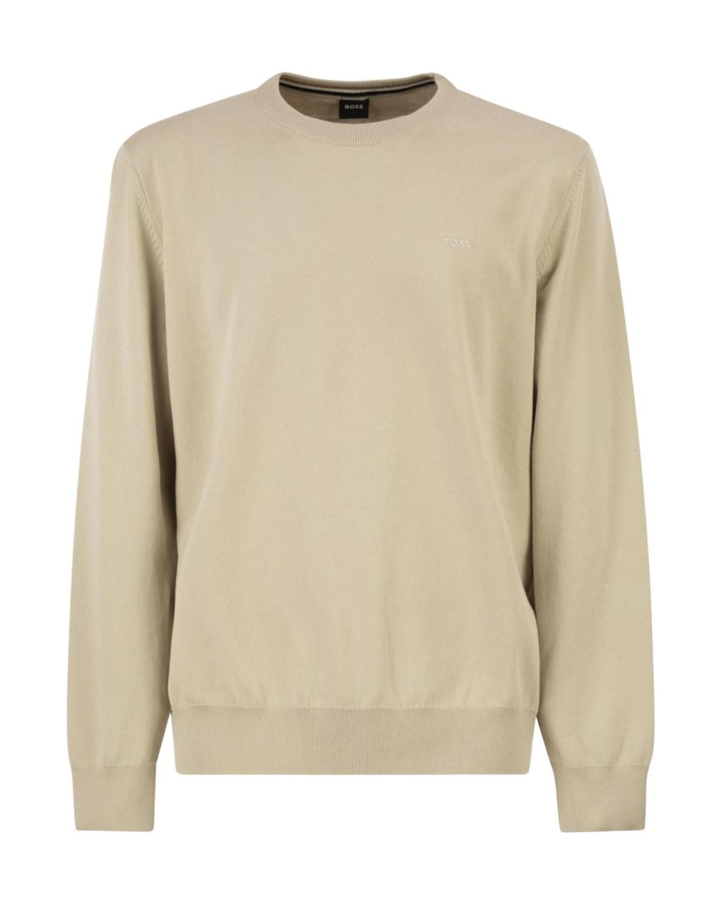 Boss Natural Boss Logo Embroidered Jumper for men