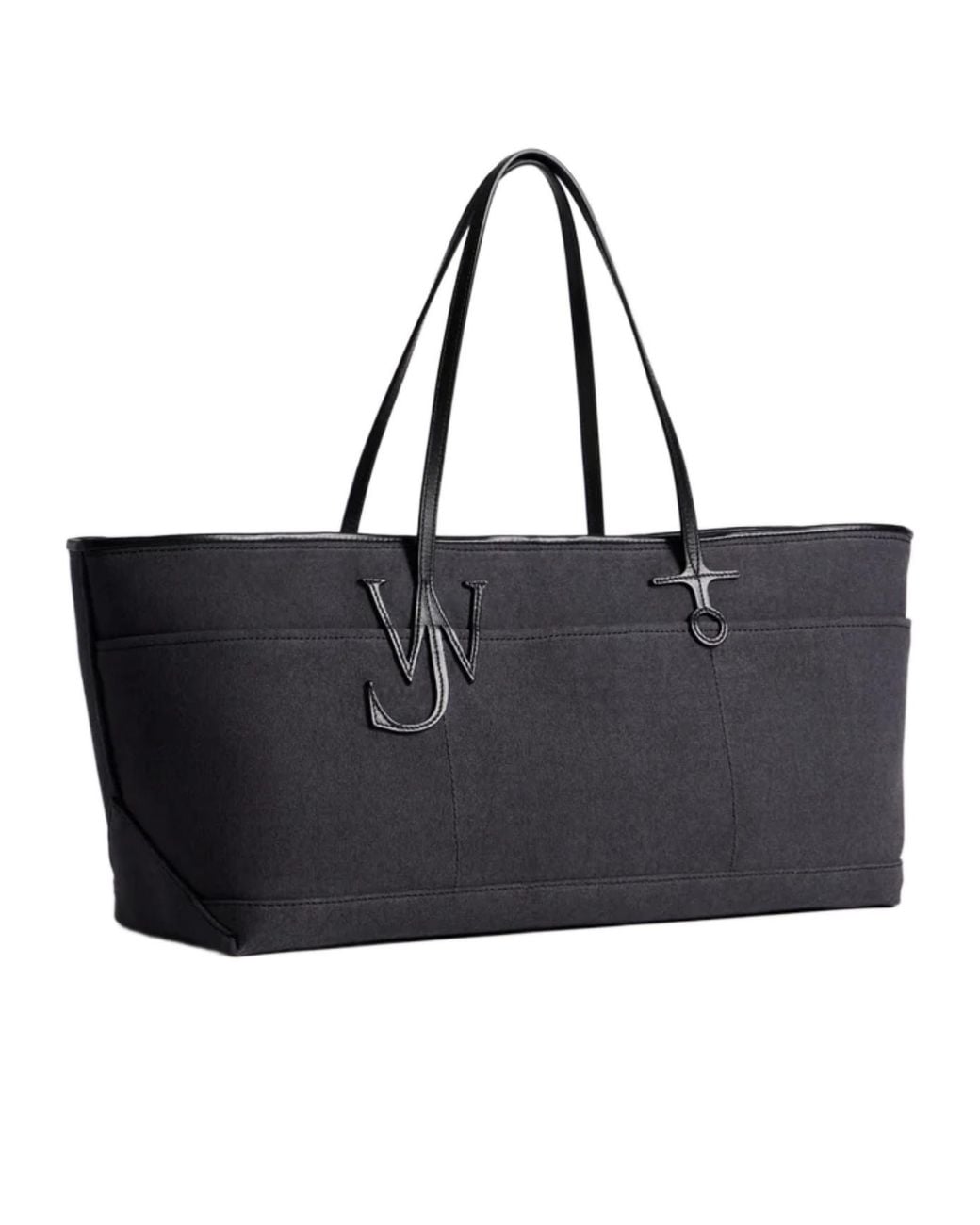 J.W. Anderson Black Stretch Anchor Canvas Leather Tote for men