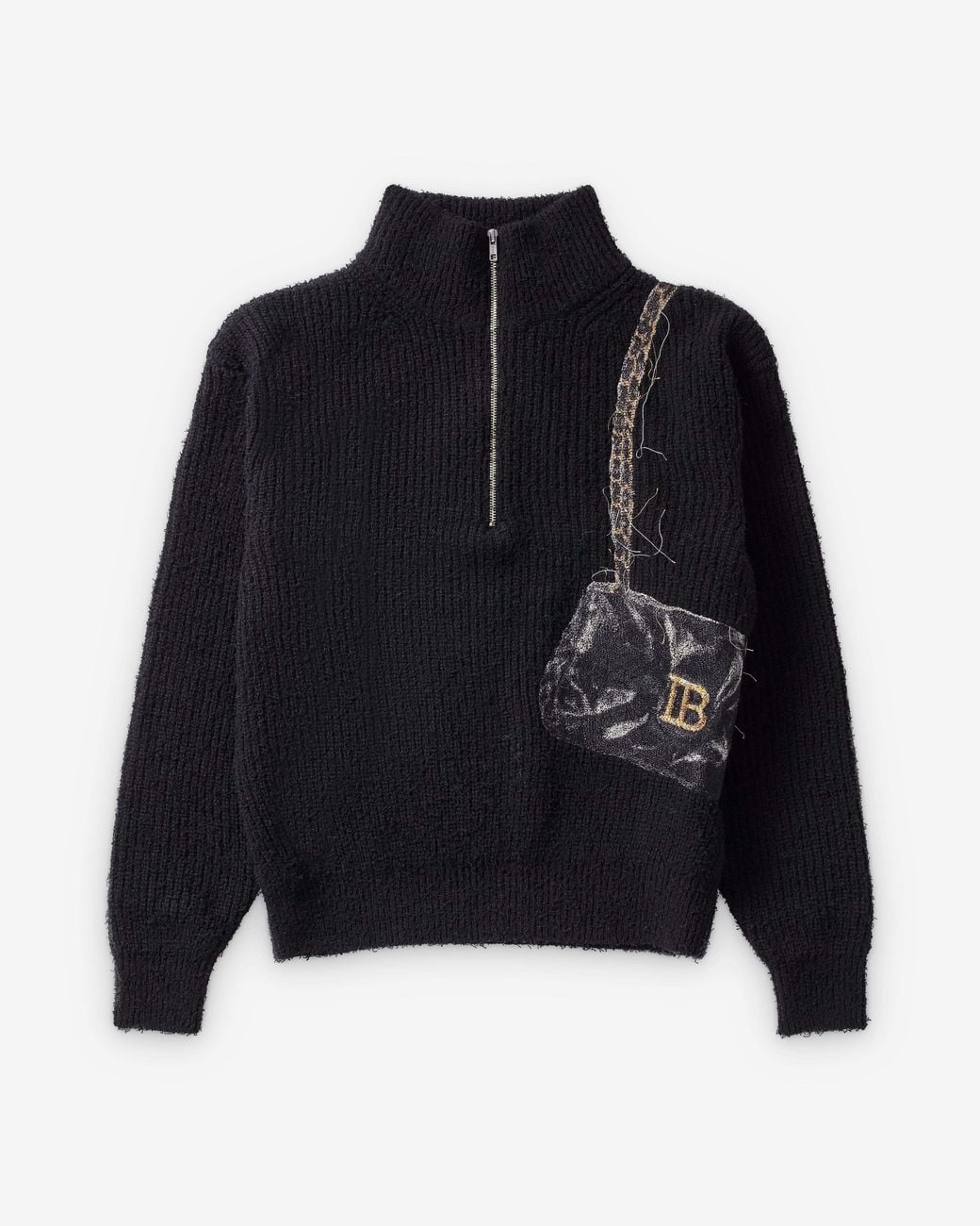 Doublet Blue Trompe 'Oeil Half-Zip Sweater for men